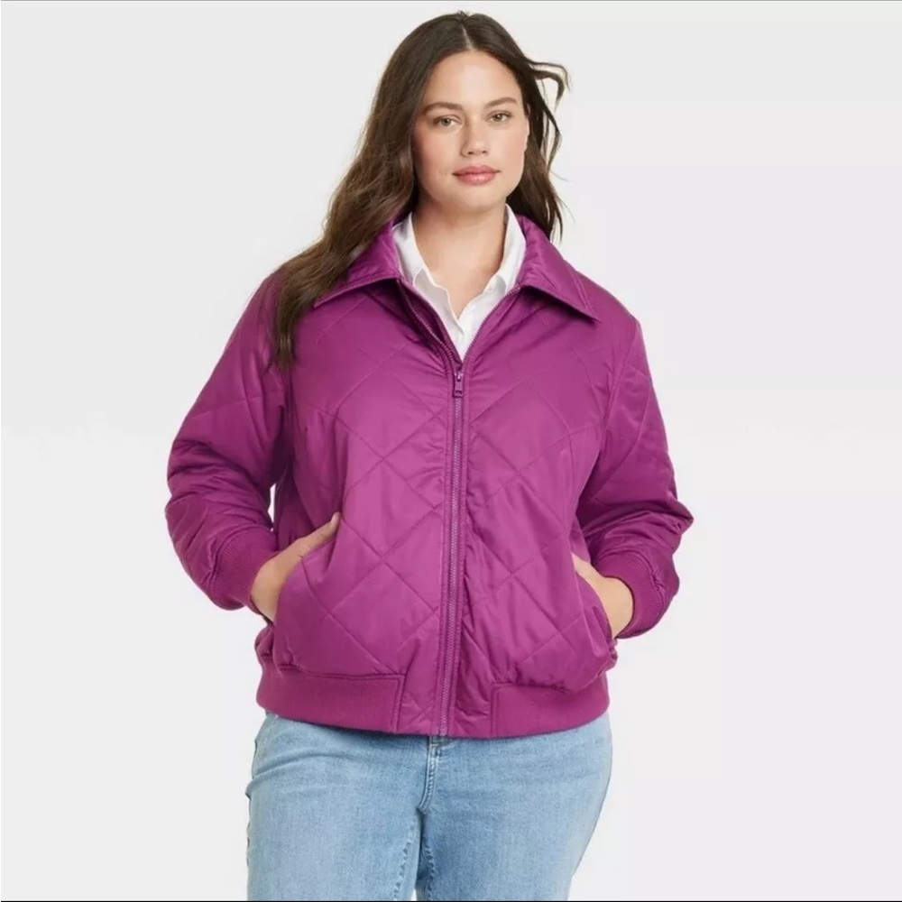 NWOT Ava & Viv Quilted Bomber Jacket